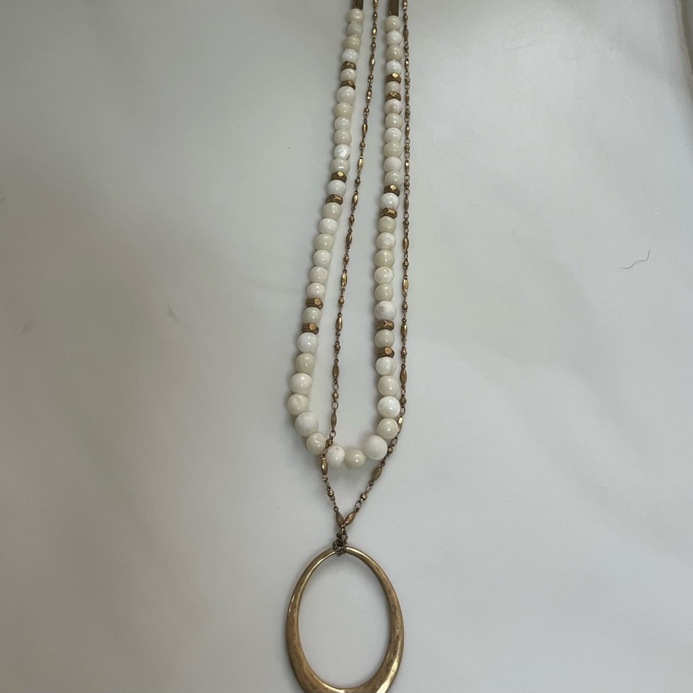 Stella & Dot gold 2 in 1 layering necklace